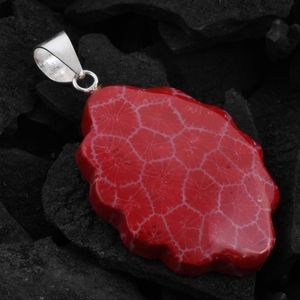 NEW Sponge Coral Fancy Pendant in Sterling Silver